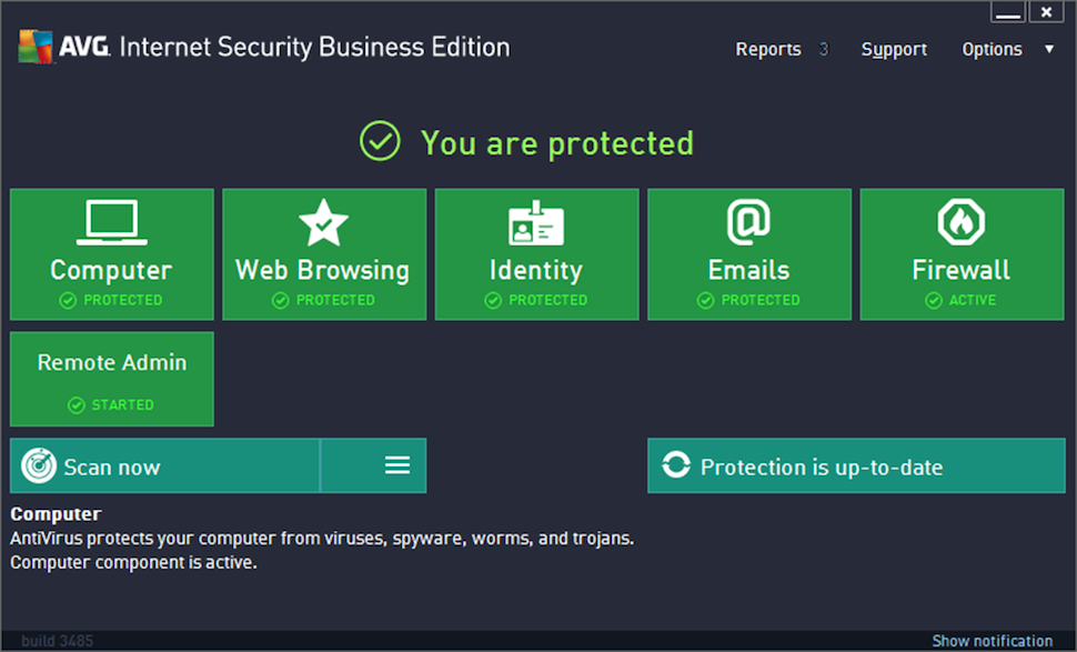 screenshot of AVG Internet Security Business Edition